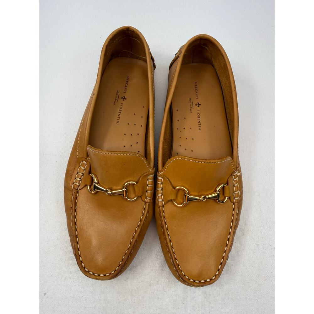 Mercanti Fiorentini Tan Leather Bit Loafers 9B Women’s Brazil Driving Moc Shoes
